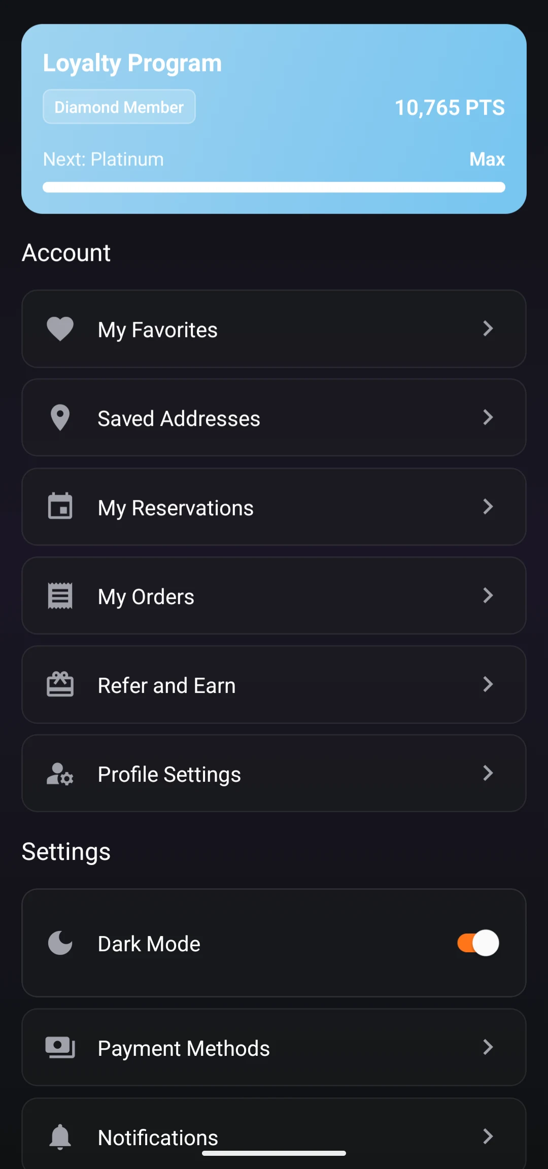 Loyalty Program screenshot