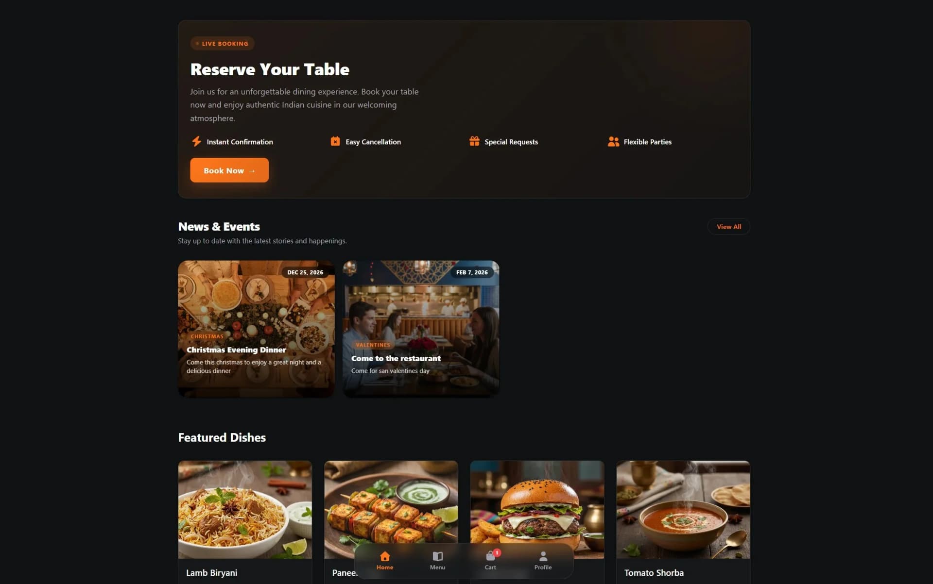 Web app access screenshot